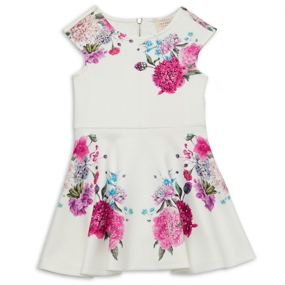 Hannah Banana Little Girl's Embellished Floral Fit & Flare Dress